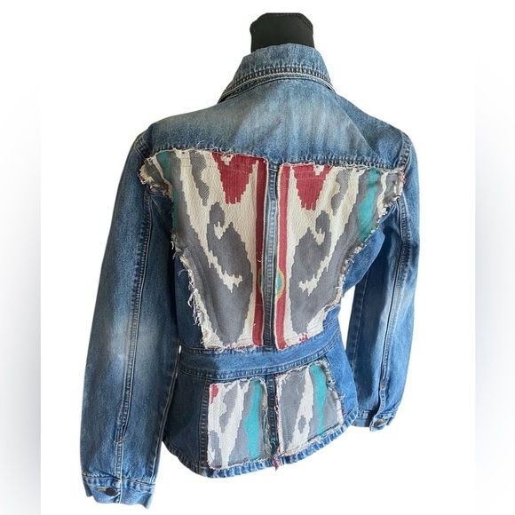 PERISCOPE AUTHENTIC PS-3983 Embroidered Patch Denim Jacket Front/Back Medium - Picture 4 of 17